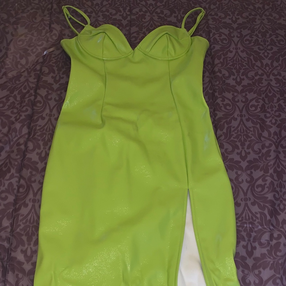 Midi leather dress